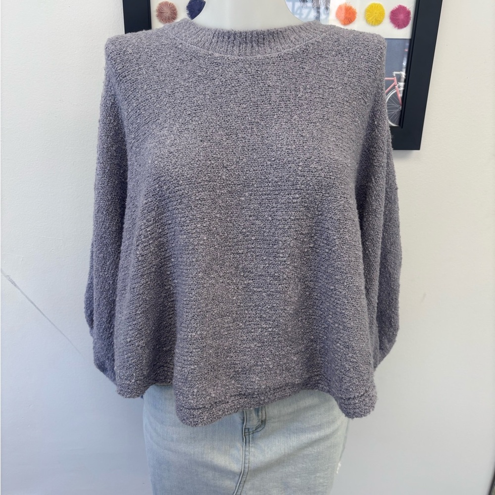 Purple Cozy Sweater Poncho